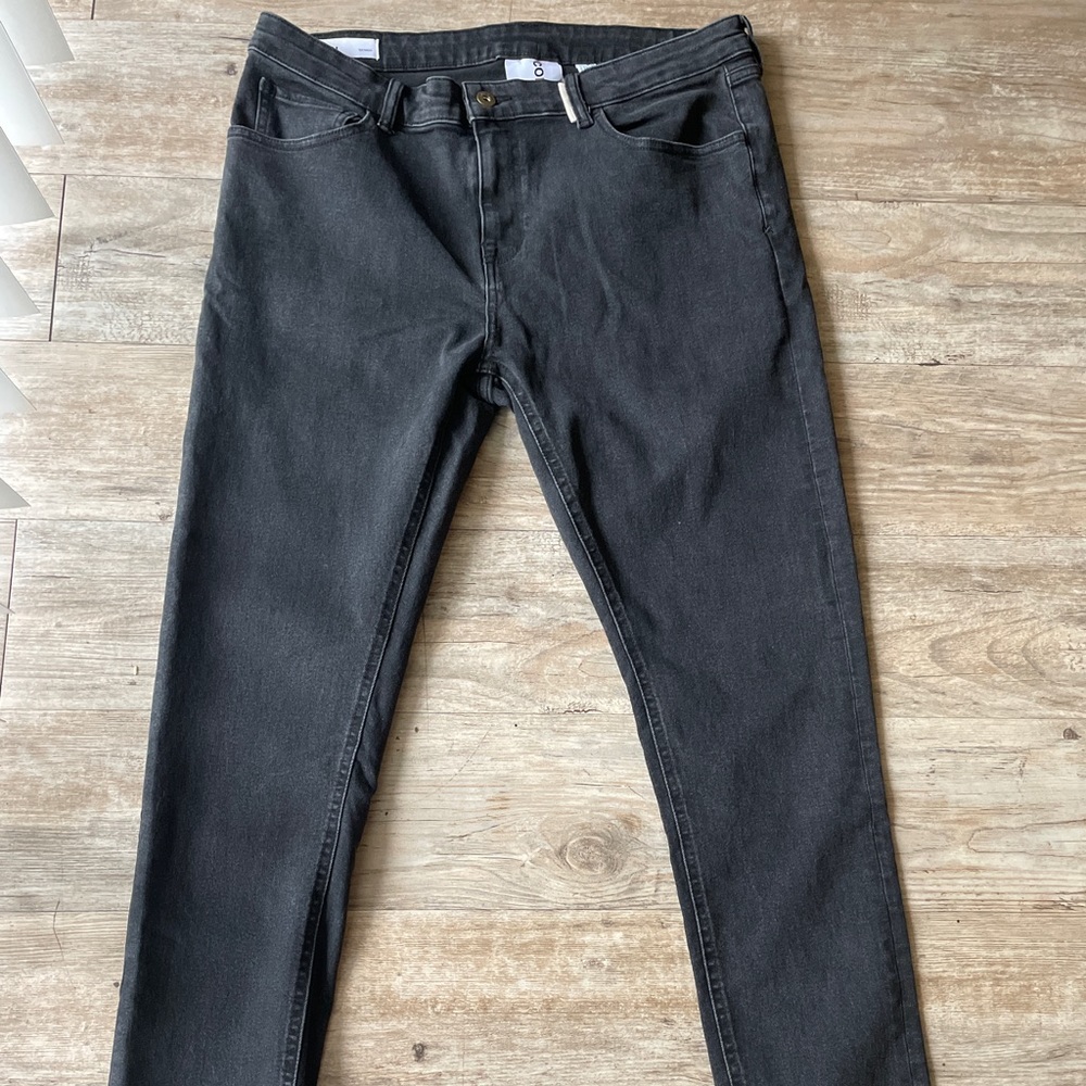 Mens collusion dark grey skinny jeans W: 38 L:32